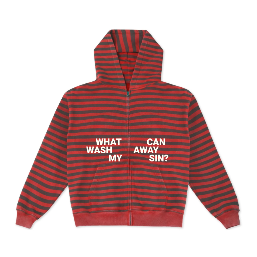 "WASHED CLEAN" STRIPED ZIP UP